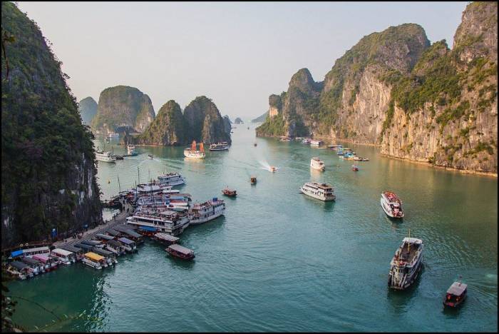 dock and climb up top Hạ Long Bay