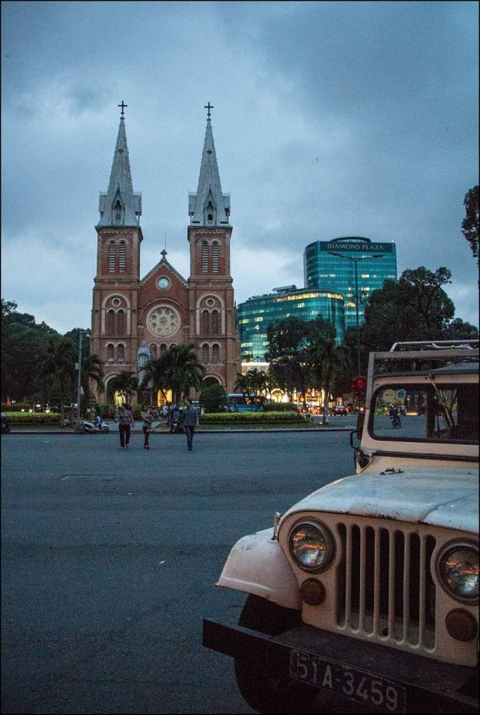 Notre Dame Basilica, a French legacy in the French Quarter of Saigon. All the original building materials were imported from France Notre Dame Basilica, a French legacy in the French Quarter of Saigon. All the original building materials were imported from France. Ho Chi Minh City