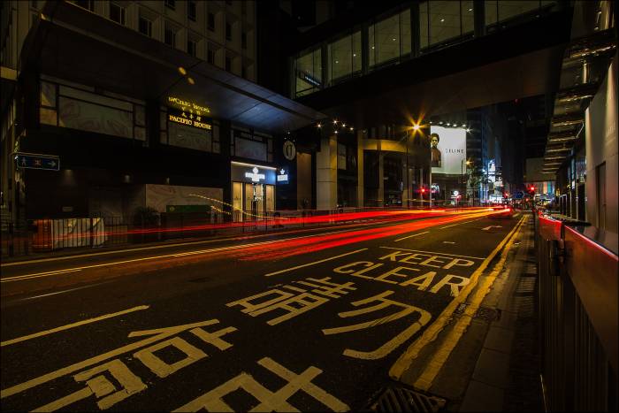 tail lights on Queen's Road tail lights on Queen's Road