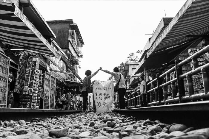 right in the middle of the train tracks right in the middle of the train tracks