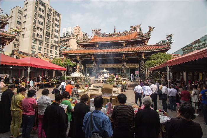morning service at Longshan Temple morning service at Longshan Temple